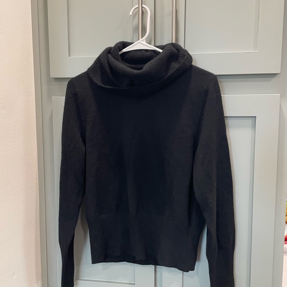 Cashmere. Anne Klein Sport Black Cowl Neck Sweater - Picture 2 of 6